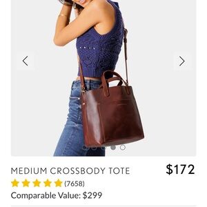 Portland Leather medium crossbody tote